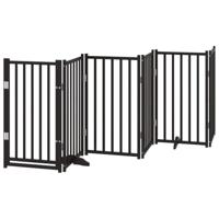 vidaXL Hondenhek inklapbaar 6 panelen 300 cm massief vurenhout zwart, hondenhekje, veiligheidshekje, honden hek, veiligheidshek, babyhekje