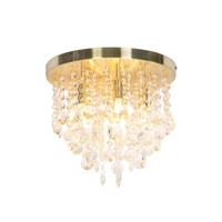 QAZQA - Art Deco Klassieke plafondlamp goud met glas - Medusa | Woonkamer | Slaapkamer - Glas Rond - G9 Geschikt voor LED - Max. 6 x 28 Watt