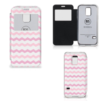 Samsung Galaxy S5 Mini Telefoon Hoesje Waves Roze