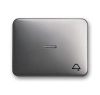 Busch-Jaeger Alpha Exclusive bedieningswip met transparante lens opdruk 'bel', platin