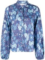 Faithfull the Brand chemise Las Brisas en lin à fleurs - Bleu - thumbnail