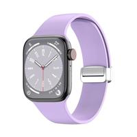 By Qubix - Siliconen bandje - Folding Buckle - Paars - Compatible met Apple Watch 38mm / 40mm / 41mm / 42mm - Compatible Apple watch bandjes