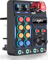 PXN CB1 Button Box - Zij Paneel voor Gaming Stuur, ETS2 Hulp Controller - Alleen voor PC | 19 Sim Knoppen, RGB, USB, Klem | Knoppen Kast voor Truck, Race, Vliegtuig en Boerderij Simulatie Spellen