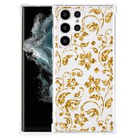 Samsung Galaxy S22 Ultra Case Gouden Bloemen - thumbnail