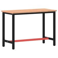 vidaXL Werkbank 115x55x81,5 cm massief beukenhout en metaal, werktafel, knutseltafel, knutsel tafel, werktafeltje, werk tafel, houten werkbank