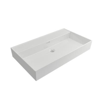 Plieger Kansas wastafel zonder kraangat met overloop 80x46.6cm glans wit Plieger Kansas wastafel zonder kraangat met overloop 80x46.6cm glans wit