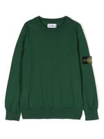 Stone Island Junior pull en coton à patch logo - Vert - thumbnail