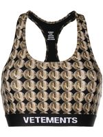 VETEMENTS brassière de sport à logo imprimé - Noir