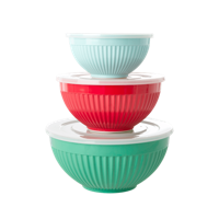 Rice MELBW-3ZAW201 eetschaal Kommenset Rond Melamine Groen, Lichtblauw, Rood 3 stuk(s)