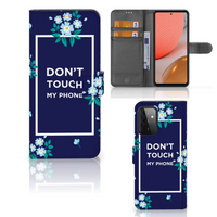 Samsung Galaxy A72 Portemonnee Hoesje Flowers Blue DTMP - thumbnail