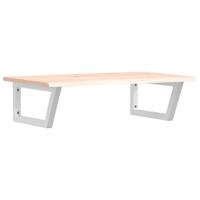 vidaXL Badkamer wandschap staal en massief eikenhout, wandbeugel, wandplank beugel, muurbeugel plank, beugel voor plank, handdoekbeugel