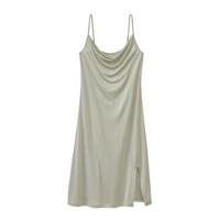 Nachthemd met watervalhals uit biologische zijde, bleekgroen 36