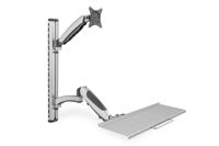 Digitus DA-90354 Monitor-wandbeugel 1-voudig 38,1 cm (15) - 68,6 cm (27) Zwart, Zilver In hoogte verstelbaar, Toetsenbordhouder, Kantelbaar, Zwenkbaar, - thumbnail