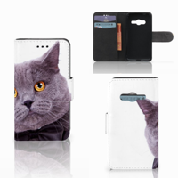 Samsung Galaxy Trend 2 Telefoonhoesje met Pasjes Kat