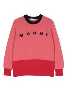 Marni Kids pull à logo intarsia - Rose