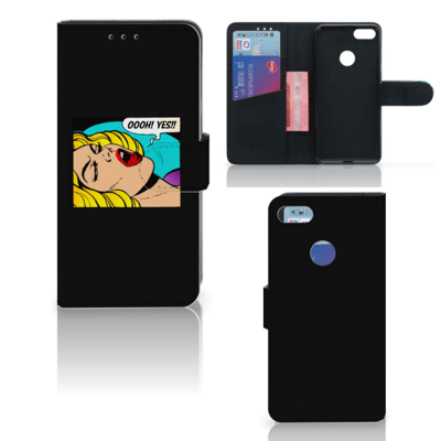 Motorola Moto E6 Play Wallet Case met Pasjes Popart Oh Yes