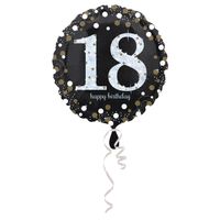 Folieballon 18 jaar Happy Birthday 43cm - thumbnail