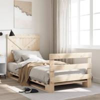 vidaXL Bedframe met hoofdbord massief grenenhout 90x200 cm, bed, slaapkamermeubel, eenpersoonsbed, bedbodem, twijfelaar bed, 1 persoonsbed, bedbank