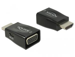 DeLOCK 65902 tussenstuk voor kabels HDMI A VGA Zwart