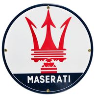 Maserati Emaille Bord - 30 cm ø - thumbnail