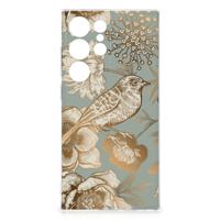 TPU Case voor Samsung Galaxy S24 Ultra Vintage Bird Flowers - thumbnail