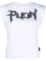 Philipp Plein débardeur en coton à logo strassé - Blanc - thumbnail