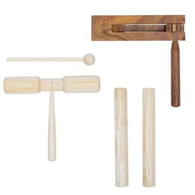 vidaXL 3-delige Percussieset hout - vidaXL vidaXL 3-delige Percussieset hout - vidaXL