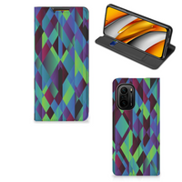 Xiaomi Mi 11i | Poco F3 Stand Case Abstract Green Blue - thumbnail