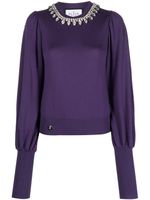 Philipp Plein pull à ornements en cristal - Violet - thumbnail