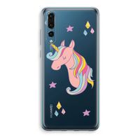 Roze eenhoorn: Huawei P20 Pro Transparant Hoesje - thumbnail