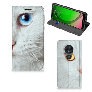 Motorola Moto G7 Play Hoesje maken Witte Kat