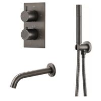 Badkraan SaniClear Iron | Inbouw | Thermostaatkraan | Incl.Inbouwdeel | 2-weg | Rond | Gunmetal - thumbnail