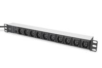 Digitus DN-95404 19 inch Stekkerdoos voor patchkast 1 HE Apparaatcontactdoos C13 10A Zwart