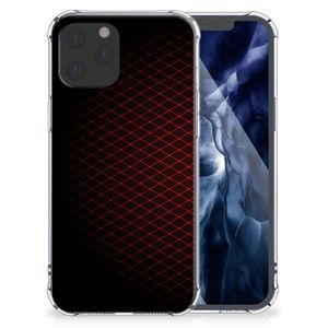 iPhone 12 Pro Max Doorzichtige Silicone Hoesje Geruit Rood