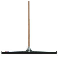 Vloertrekker/douchetrekker voor water metaal/hard rubber 100 cm met houten steel 130 cm