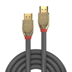 LINDY 37867 HDMI-kabel HDMI Aansluitkabel HDMI-A-stekker, HDMI-A-stekker 15.00 m Grijs