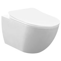 Creavit Design Ophang Wc Met Rvs Sproeier (Bidet), Verborgen Bevestiging Wit