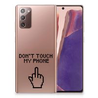 Samsung Note 20 Silicone-hoesje Finger Don't Touch My Phone - thumbnail