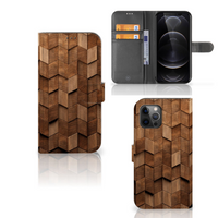 Book Style Case voor Apple iPhone 12 Pro Max Wooden Cubes - thumbnail