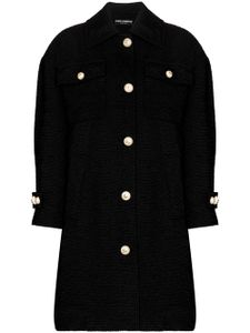 Dolce & Gabbana manteau texturé à simple boutonnage - Noir