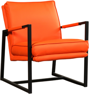 Oranje leren industriële design fauteuil Secret - Toledo Leer Orange (oranje leer)