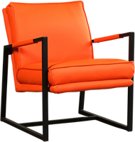 Oranje leren industriële design fauteuil Secret - Toledo Leer Orange (oranje leer)