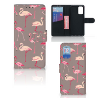 Samsung Galaxy A32 4G Telefoonhoesje met Pasjes Flamingo - thumbnail