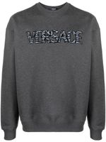 Versace sweat en coton à patch logo - Gris