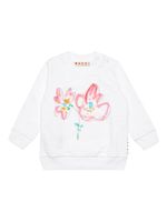 Marni Kids sweat à motif floral imprimé - Blanc