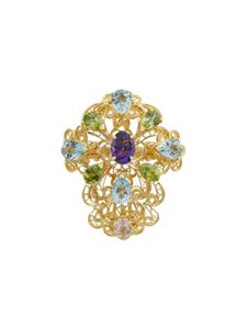 Dolce & Gabbana "bague Pizzo en or jaune 18ct ornée d'améthyste, d'aigue-marine, de péridot et de morganite"