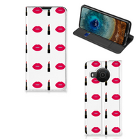 Nokia X20 | X10 Hoesje met Magneet Lipstick Kiss