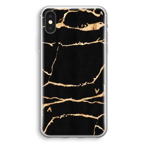 Gouden marmer: iPhone XS Transparant Hoesje