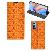 OPPO Reno4 Pro 5G Hoesje met Magneet Batik Oranje