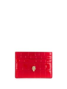 Alexander McQueen porte-cartes à effet peau de crocodile - Rouge